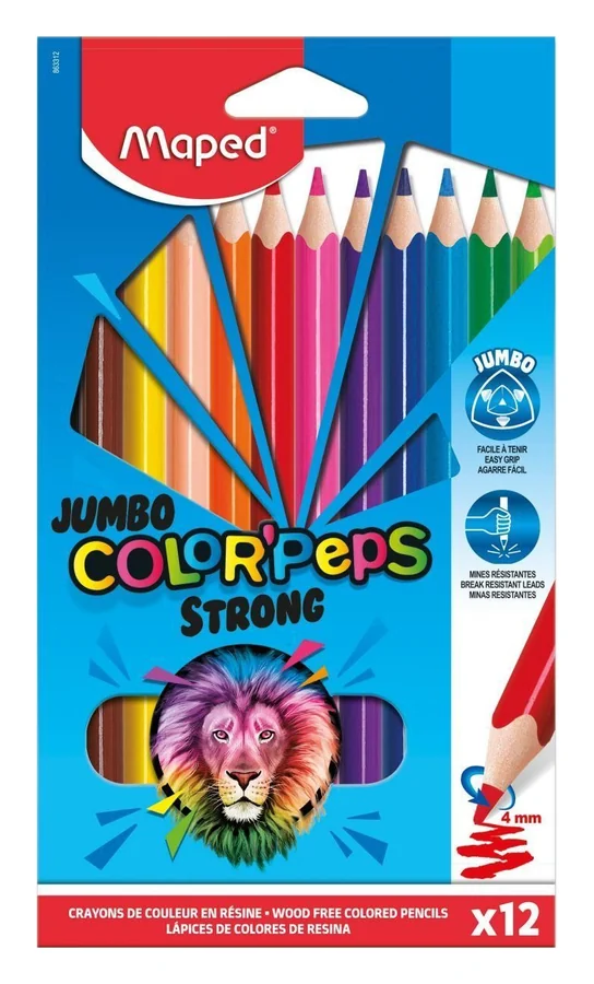 Lápis de cor Maped Color'Peps Strong 12 cores
